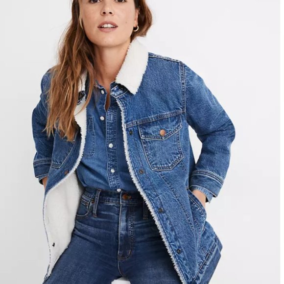 The Oversized Jean Jacket in Donaway Wash: Sherpa Edition - Picture 1 of 8